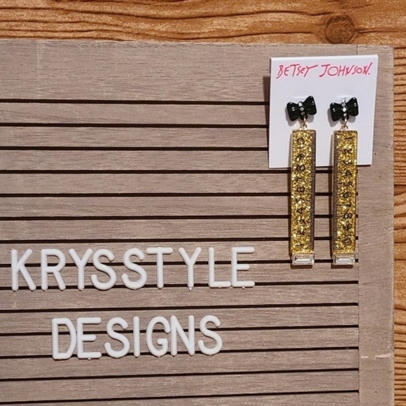 NWT Betsey Johnson Ruler Earrings School Teacher Math - Picture 1 of 5